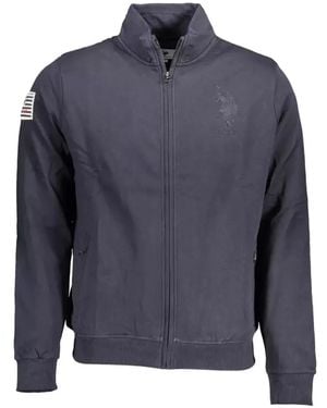 U.S. POLO ASSN. Embroidered-Logo Zip-Up Jumper - Blue