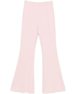 ViCOLO Elasticated-Waist Flared Trousers - Pink