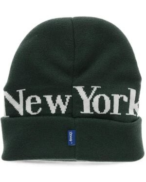 AWAKE NY Jacquard-Logo Beanie Hat - Green