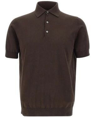FILIPPO DE LAURENTIIS Knitted Polo Shirt - Brown