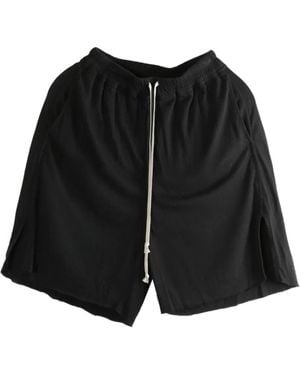 Rick Owens Drawstring Side-Split Shorts - Black