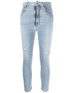 DSquared² Jeans Skinny Con Effetto Vissuto - Blu