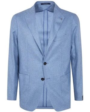 Tagliatore Blazer En Soie À Boutons - Bleu