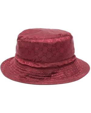 Gucci Gg-Pattern Bucket Hat - Red