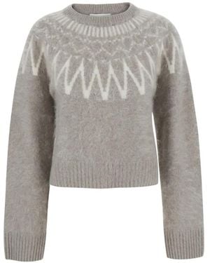 Soft Goat Fair Isle Brushed-Knit Cashmere Jumper - Grey