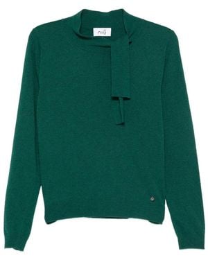 Niu Maglione Con Collo Lavallière - Verde
