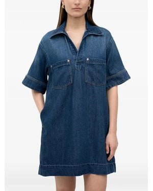 BOSS Chest-Pocket Denim Dress - Blue