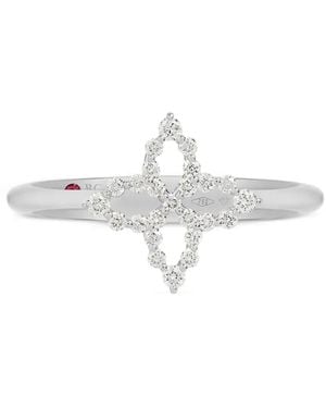 Roberto Coin Anillo Princess Con Diamante - Blanco