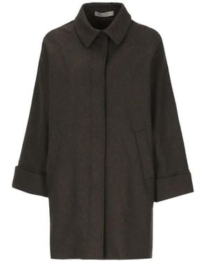 D.exterior Raglan-Sleeve Turn-Up Cuffs Coat - Black