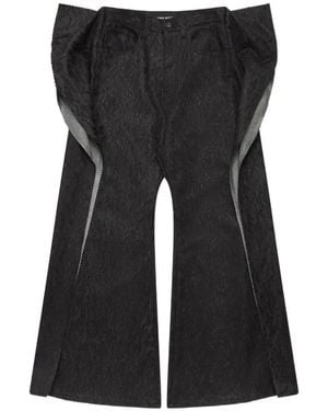 Junya Watanabe Jean Déstructuré À Fleurs En Dentelle - Black