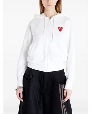 COMME DES GARÇONS PLAY Double Heart Hoodie - White