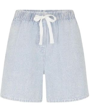 Juvia Shorts Denim Maila A Righe - Blu