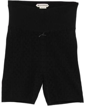 JW Anderson Shorts De Talle Alto - Negro