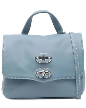 Zanellato Bolso Postina Con Asa En El Tope - Azul