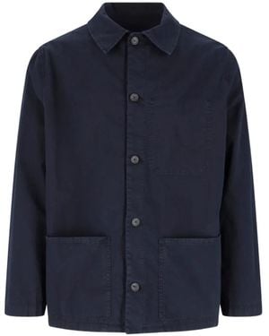 White Sand Button-Up Shirt Jacket - Blue