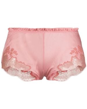 Carine Gilson Short En Soie À Bords En Dentelle - Rose