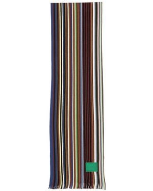 Paul Smith Sciarpa Artist Stripe - Bianco