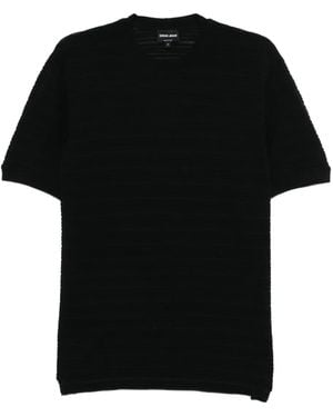 Giorgio Armani Gestreiftes T-Shirt - Schwarz