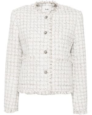 B+ AB Raw-Finish Tweed Jacket - White