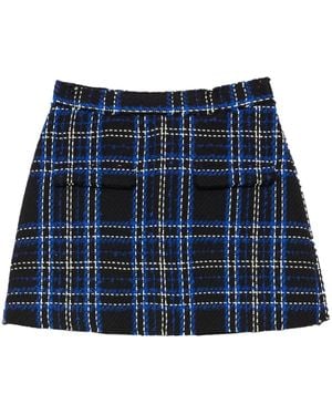 MSGM Check Shorts - Blue