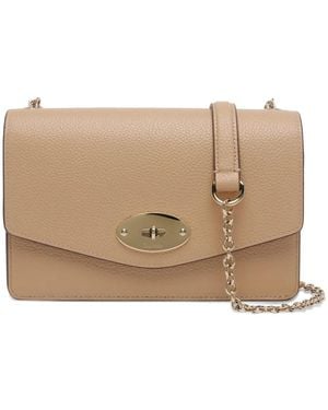 Mulberry Small Darley Turn-Lock Leather Shoulder Bag - Natural