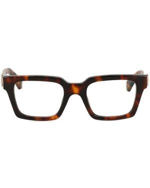 Off-White c/o Virgil Abloh Tortoiseshell Logo-Plaque Glasses - Brown