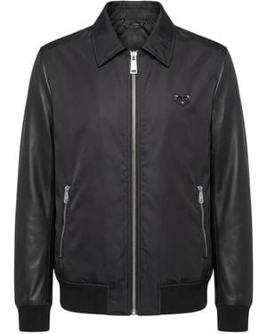 Philipp Plein Nylon Coster Bomber Jacket - Black
