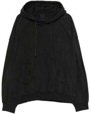 Juun.J Logo-Embroidered Hoodie - Black
