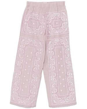 ORSINA Pantalones Bordados Con Estampado Bandana - Rosa