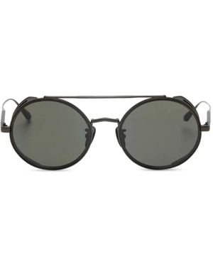 Linda Farrow Baret Round-Frame Sunglasses - Grey