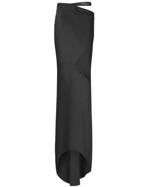 Tom Ford Leather-Belt Draped Skirt - Black