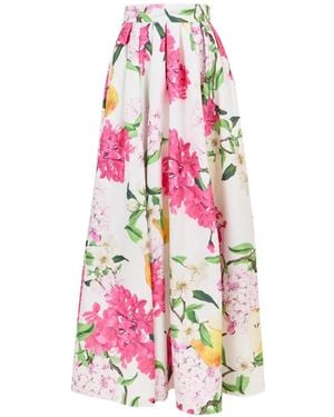 LEO LIN Reinette Floral Maxi Skirt - White
