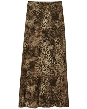 Ba&sh Ciria Animal Print Skirt - Natural