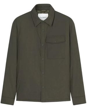 Closed Chest-Pocket Padded Jacket - Green