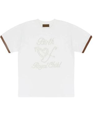 BIRTH OF ROYAL CHILD パールトリム ショートスリーブ トップ - ホワイト