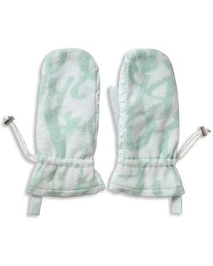 Dolce & Gabbana Abstract-Pattern Drawstring Mittens - Blue