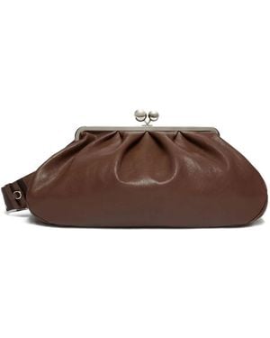 Weekend by Maxmara Large Pasticcino Leather Clutch Bag - Brown