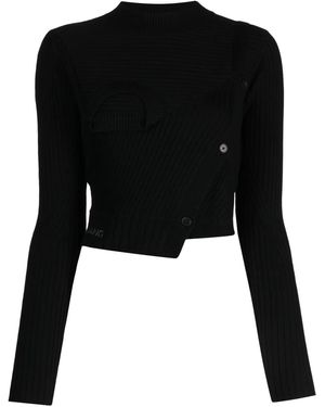 Feng Chen Wang Jersey asimétrico de canalé - Negro