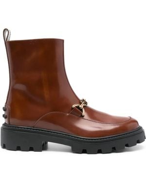 Tod's レザー アンクルブーツ - ブラウン