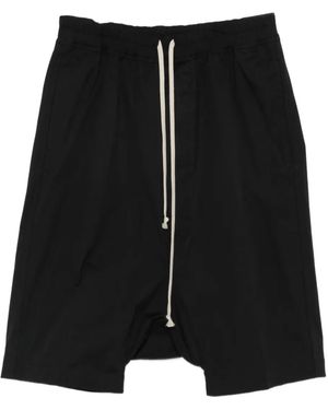 Rick Owens Drawstring Drop-Crotch Shorts - Black