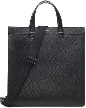 Ferragamo Leather Double-Handle Briefcase - Black