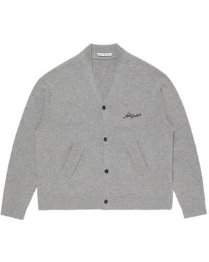 Acne Studios Embroidered Button Cardigan - Grey