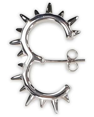 ALAN CROCETTI Spike-Embellished Hoop Earring - White