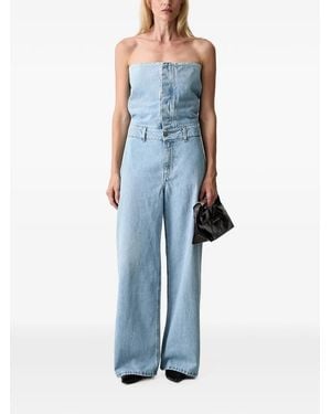 Axel Arigato Layered-Detail Strapless Jumpsuit - Blue
