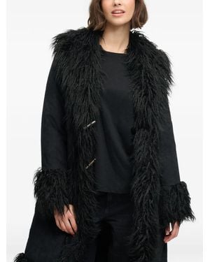 Superdry Faux-Fur Trim Coat - Black