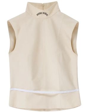 Moschino Alta Sartoria High-Neck Top - White