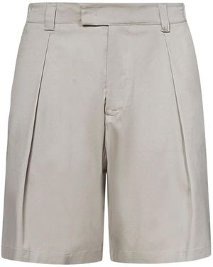 Low Brand Pleat-Detail Shorts - Gray