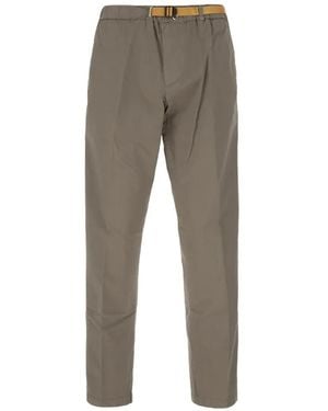 White Sand Belted-Waist Chinos - Gray