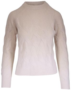 Kinross Cashmere Pull En Maille Torsadée - Natural