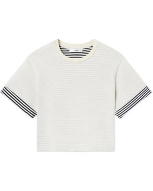 FRAME Striped-Cuff T-Shirt - White